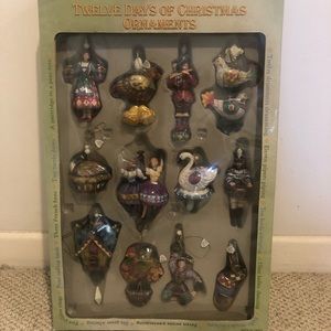 TWELVE DAYS OF CHRISTMAS ORNAMENTS. NEVER USED